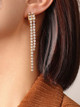 Crystal Linear Hoops Drop Earrings: Gold Or Silver: Seen On Tyla!