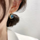 Green Stone Hoops: LAST PAIR!