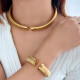 Banded Collar Necklace: Gold Or Silver: Seen on Jessica Marie Garcia!