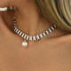 Linked Up Pearl Drop Choker Necklace: Gold Or Silver