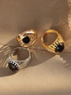 SOLD OUT! Waterproof Natural Black Stone Vintage Inspired Ring: Silver Size 8 LAST ONE!