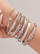 Marquise Stone Accented Bangle: Gold Or Silver