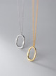 Sterling Minimalist Oval Pendant Necklace: Gold Or Silver