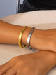 Textured Pave Hinged Bangle: Gold Or Silver