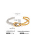 Waterproof Mixed Metals Two Tone Knotted Cuff Bracelet
