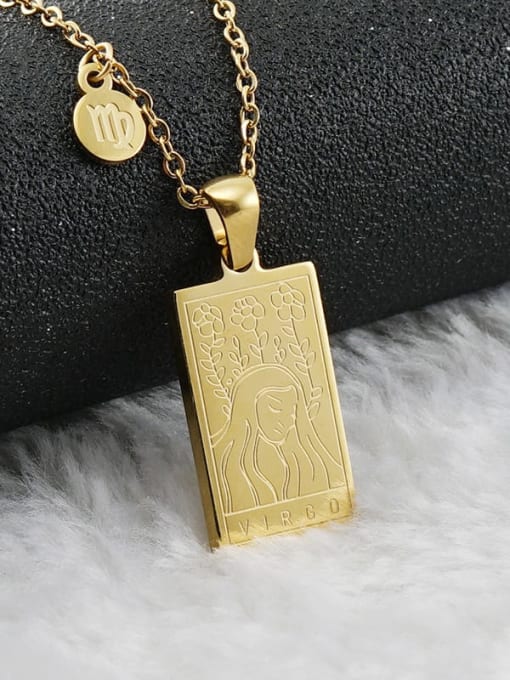 Reversible Etched Zodiac Rectangle Necklace: LAST ONES! Scorpio