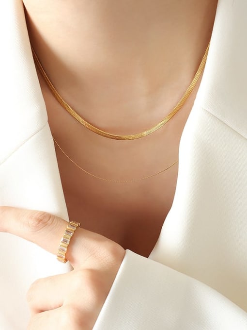 Double Strand Smooth Chains Necklace - Nissa Jewelry