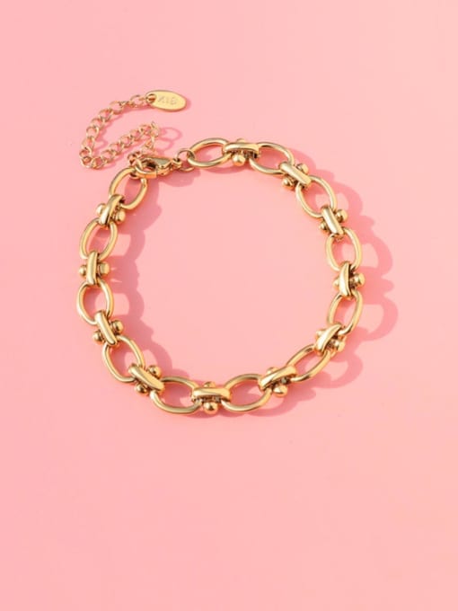 Waterproof Oval Chain Links Bracelet: Gold Or Silver - Seen