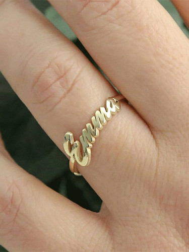 Vlue Gothic Name Ring Custom Engraved Rings Silver Name Ring Designing –  KoalaPrint