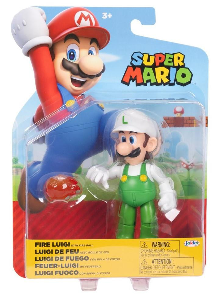 Jakks Pacific World of Nintendo Super Mario Fire Luigi with Fire