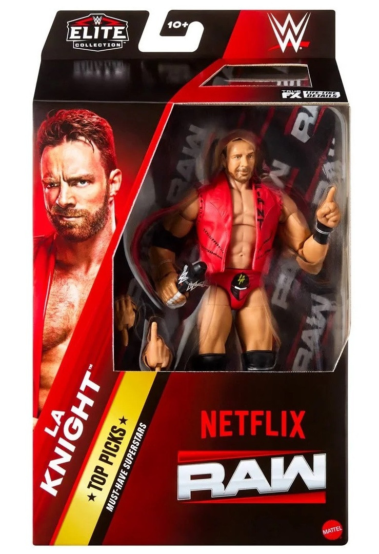 Mattel WWE-actiefiguur, serie #141 LA Knight 6 in verzamelobject met 10 scharnierpunten en levensechte look