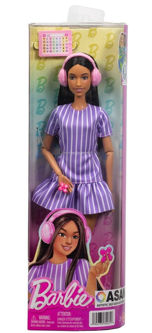 barbie dress purple Brunette Doll with Logo Print Small parts Curvy Barbie Doll  Re-clothed