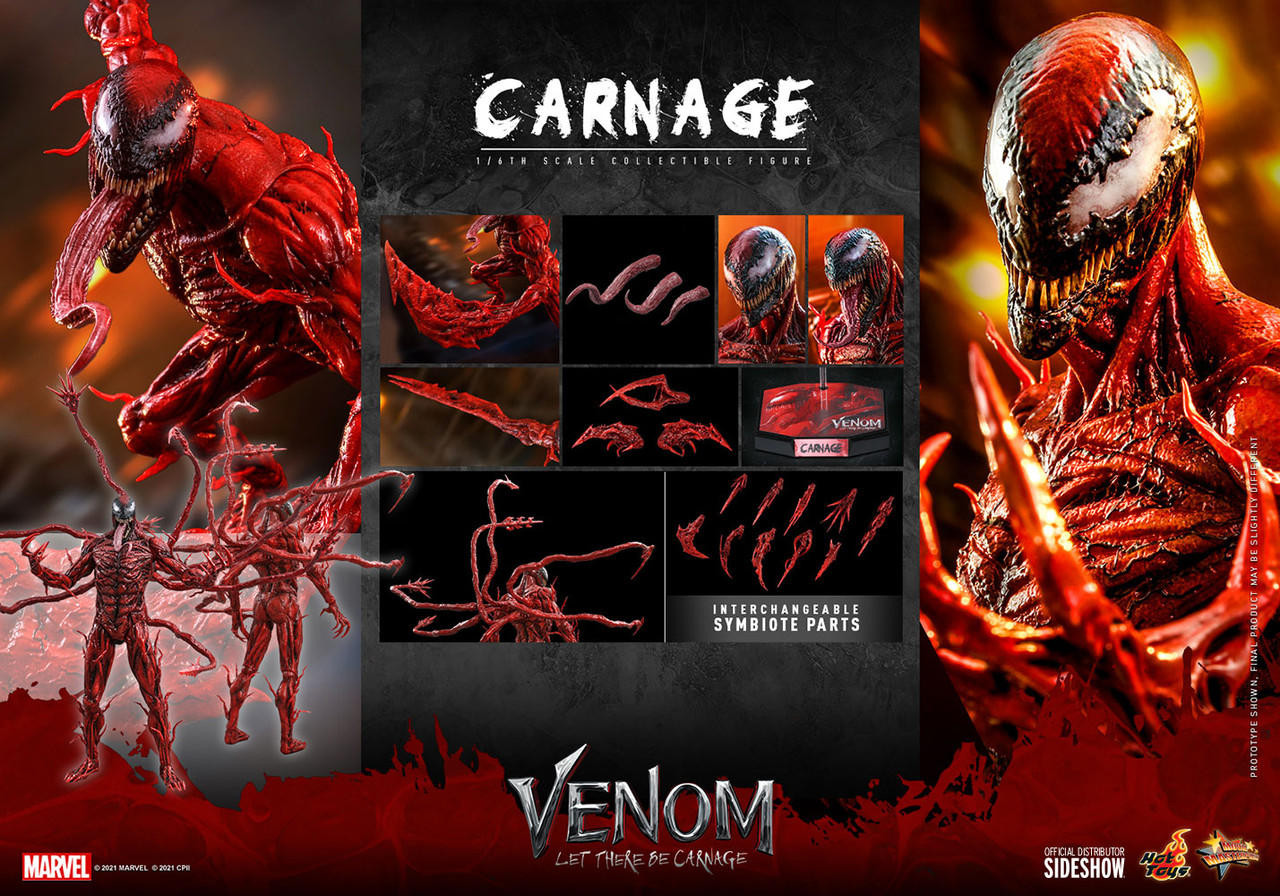 Hot Toys Marvel Venom Let There Be Carnage Standard Version Carnage 1/6  Scale Figure