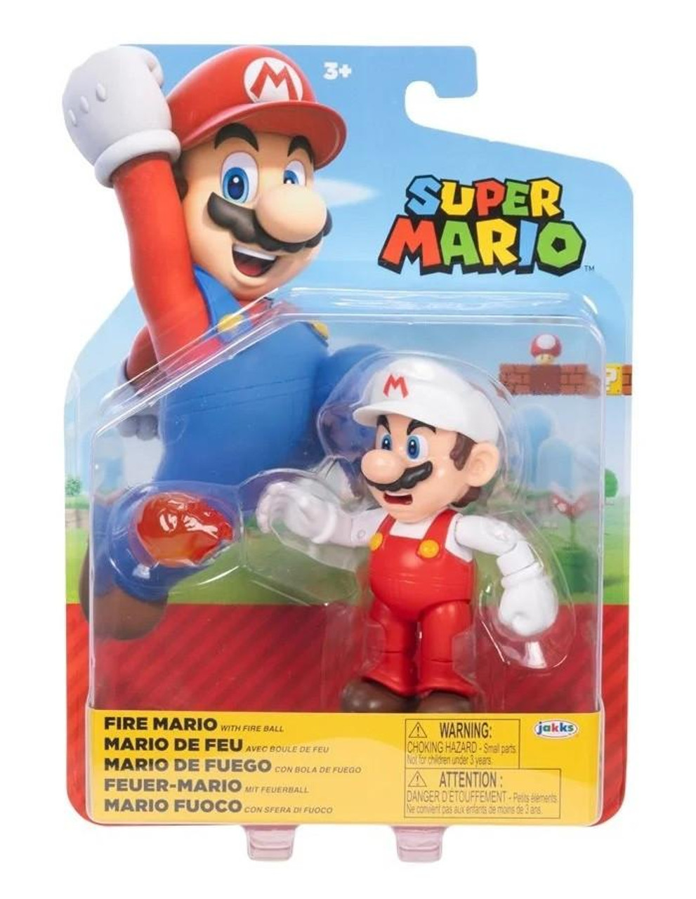 MARIO FAMILYオリジナルフィギュア Jakks Pacific World of Nintendo Super Mario Fire Mario with