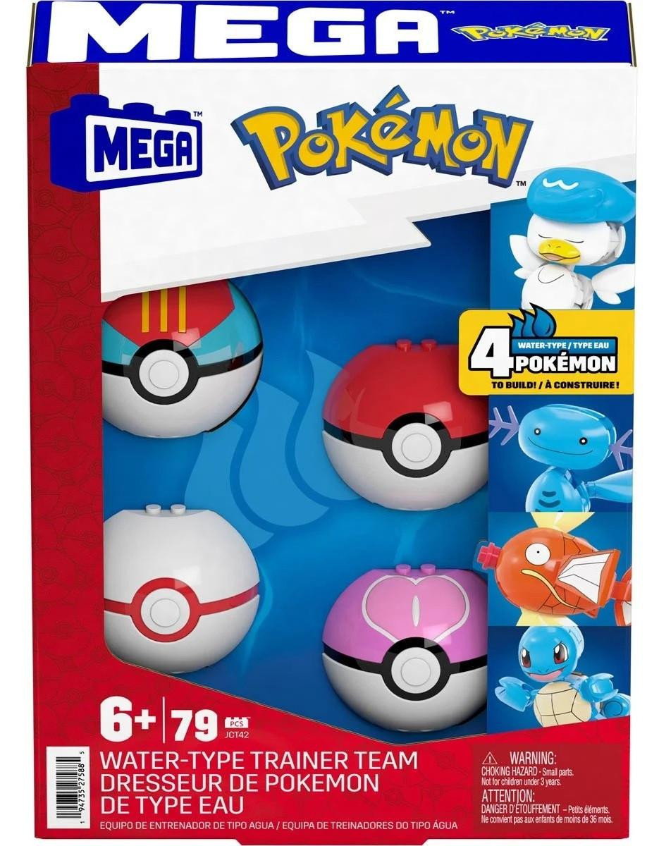 Mega Construx Pokemon Water-Type Trainer Team Pokeball 4-Pack