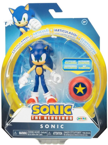 Jakks Pacific Sonic the Hedgehog Sonic with Star Spring 4.5" Figure