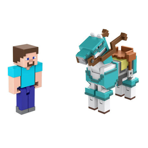  Mattel Minecraft Steve & Armored Horse 