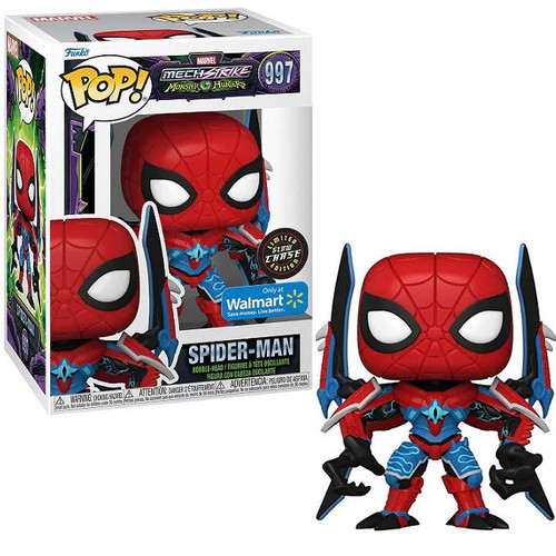  Funko Pop! Marvel Mech Strike Monster Hunters 997 Spider-Man (Walmart Exclusive Glow Chase) 