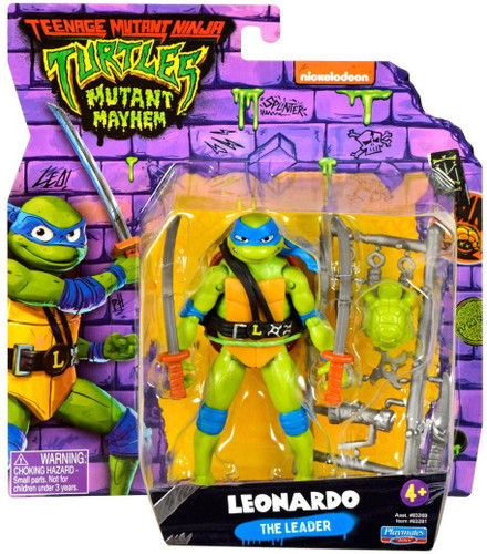  Playmates Teenage Mutant Ninja Turtles: Mutant Mayhem Movie Basic Leonardo 4.5" Figure 