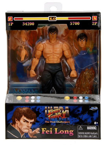 Jada Toys Street Fighter II Ultimate Fighters Fei Long 6" Figure