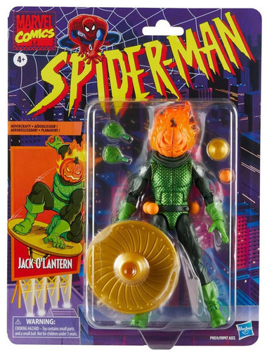  Hasbro Marvel Legends Spider-Man Retro Card Jack O'lantern 6" Figure 