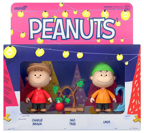 Super7 ReAction Peanuts Charlie Brown & Linus 3.75" Figures