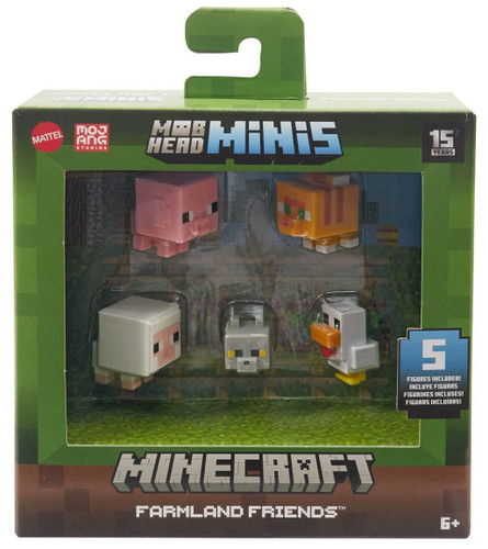 Mattel Minecraft Mob Heads Farmland Friends 5-Pack