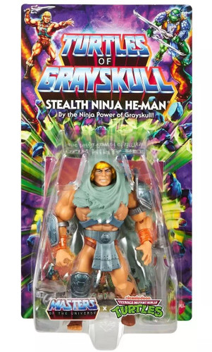  Mattel Masters of the Universe Origins Turtles of Grayskull Stealth Ninja He-Man 5.5" Figure 