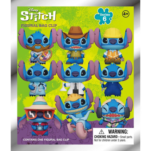 Monogram Lilo & Stitch Series 6 3D Foam Bag Clips