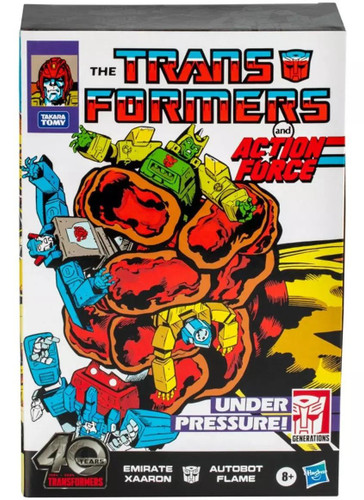 Hasbro Transformers Generations 40th Anniversary Comic Edition Autobot Flame and Emirate Xaaron 2-Pack 