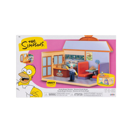  Jakks Pacific The Simpsons Krusty Burger Diorama with Krusty 2.5" Scale Playset & Figure 
