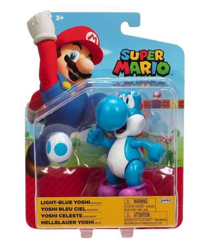 Jakks Pacific World of Nintendo Super Mario Light-Blue Yoshi with Egg 4" Figure Jakks Pacific World of Nintendo Super Mario Light-Blue Yoshi with Egg 4" Figure