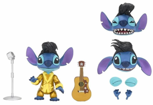  Neca Disney Lilo and Stitch Ultimate Elvis as Stitch in Gold Suit Figure 