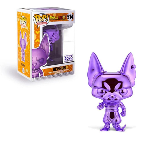  Funko POP! Animation Dragon Ball Super 514 Purple Chrome Beerus Funinmation 2020 Exclusive 