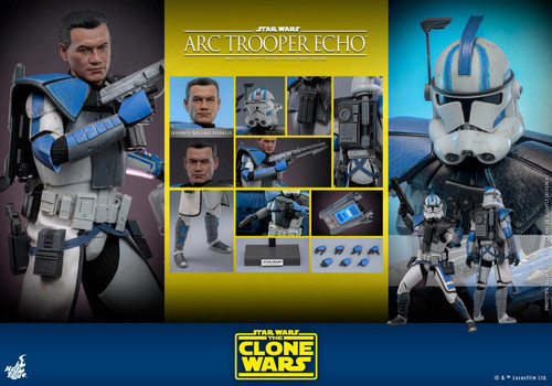  Hot Toys Star Wars The Clone Wars ARC Trooper Echo 1/6 Scale Figure 