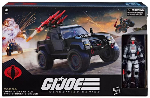  Hasbro G.I. Joe Classified Series Cobra Night Attack 4-WD Stinger 6" Figure and Vehicle Set 