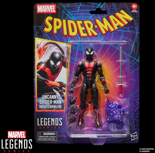Hasbro Marvel Legends Spider-Man Retro Card Uncanny Spider-Man (Nightcrawler) 6" Figure