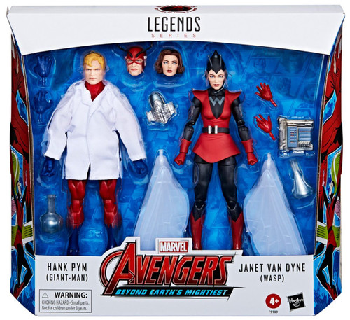 Hasbro Marvel Legends Avengers Beyond Earth's Mightiest Hank Pym (Giant-Man) and Janet Van Dyne (Wasp) 6" Figure 2-Pack
