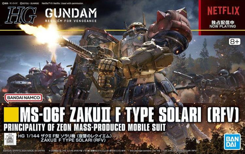 Bandai Gundam Requiem for Vengeance Zaku II F Type Solari 1/144 Scale High Grade Model Kit