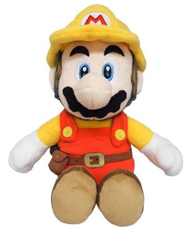 Nintendo Super Mario Maker Builder Mario 10" Plush