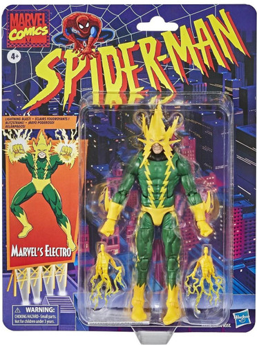  Hasbro Marvel Legends Spider-Man Retro Card Electro 6" Figure 