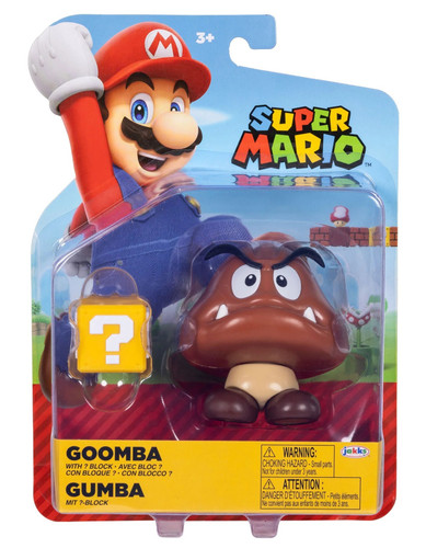 Jakks Pacific Super Mario Wave 49 Goomba with ? Block 4" Figure