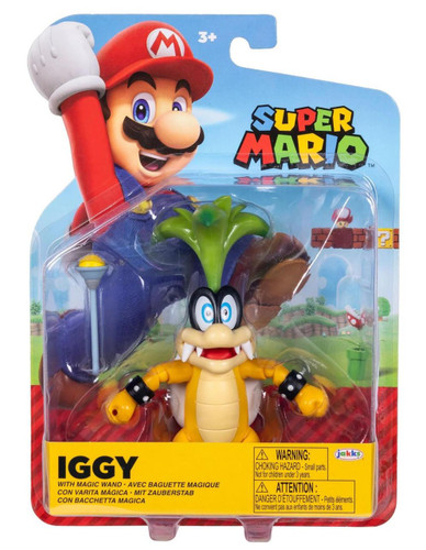  Jakks Pacific Super Mario Wave 49 Iggy with Magic Wand 4" Figure 