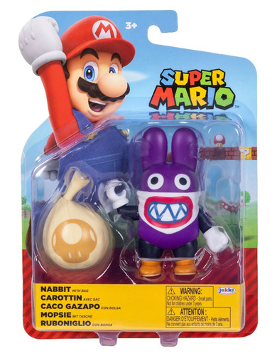 Jakks Pacific Super Mario Wave 49 Nabbit with Bag 4" Figure