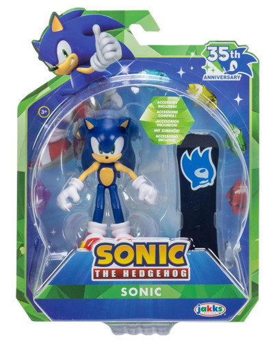  Jakks Pacific Sonic the Hedgehog 35th Anniversary Sonic with Snowboard 4" Figure 