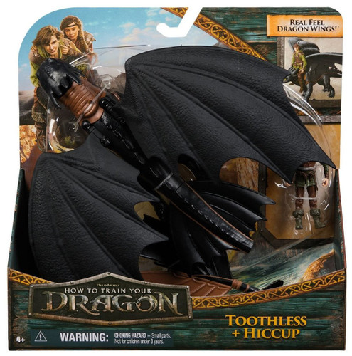 Spin Master Dreamworks How to Train Your Dragon Dragon and VIking Hiccup and Toothless Figure 2-Pack