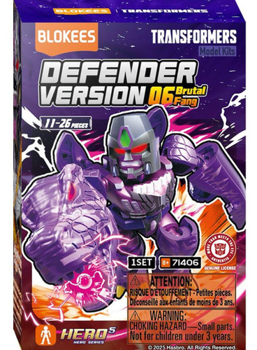  Blokees Transformers Defender Verison 06 Brutal Fang Blind Box Model Kit Single 