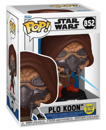  Funko Pop! Star Wars The Clone Wars 852 Plo Koon (Glows in the Dark) 