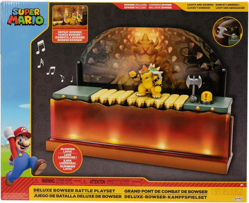  Jakks Pacific Super Mario Deluxe Bowser Battle 2.5" Scale Playset 