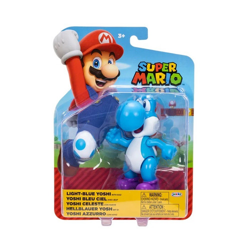 Jakks Pacific Super Mario Wave 50 Blue Yoshi with Egg 4" Figure